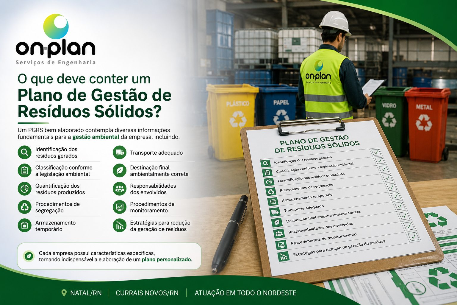O que deve conter um Plano de Gestão de Resíduos Sólidos?